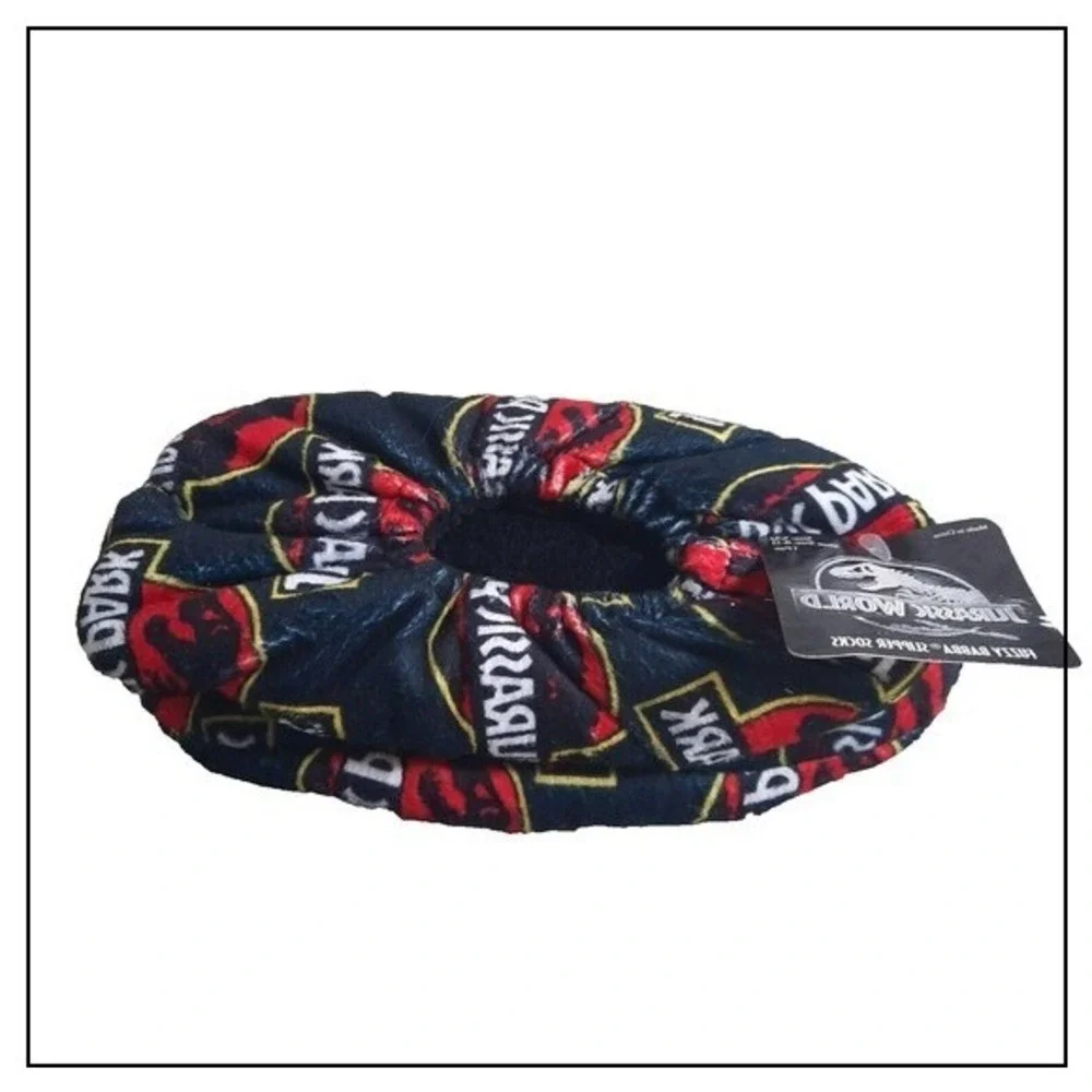 Jurassic World‎ Kids Slipper Medium Babba Sock Shoe Sherpa No Slip Grip T Rex